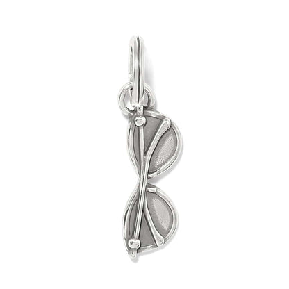 Brighton sunglasses charm with silver-tone frame and split ring, shown from the side on a white background