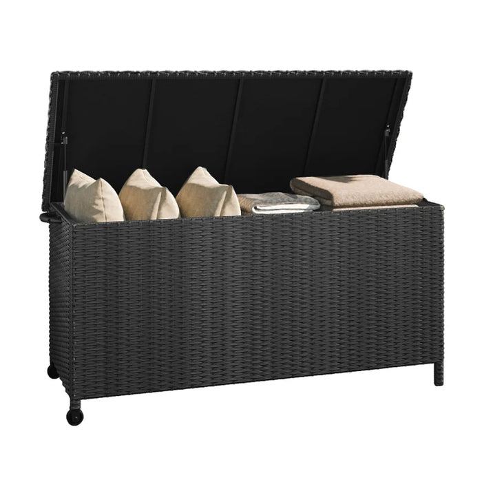 GRAND PATIO 108 Gallons Large Outdoor Wicker Storage Box with Lid for Cushions.