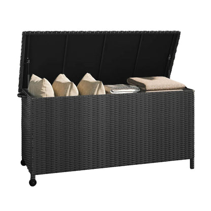 GRAND PATIO 108 Gallons Large Outdoor Wicker Storage Box with Lid for Cushions.