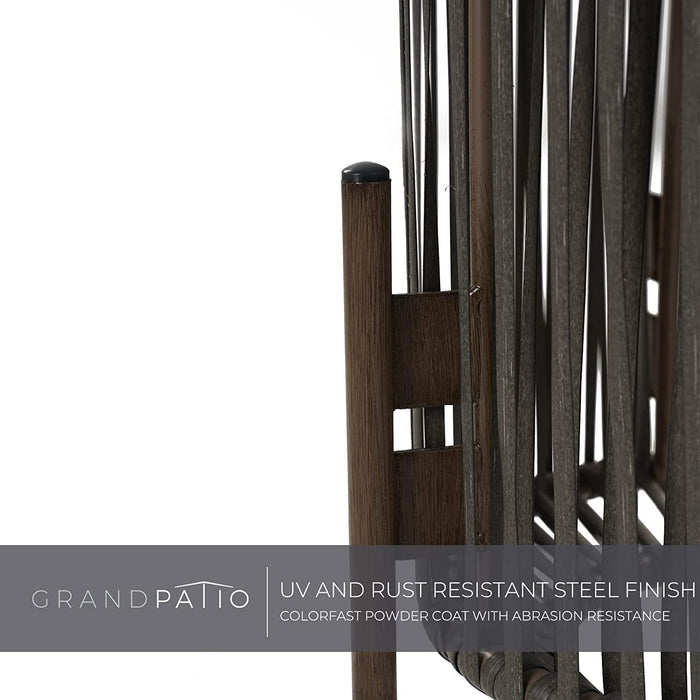 GRAND PATIO 22" Resin Wicker Steel Modern Outdoor Integrated LED Solar Floor Lamp.