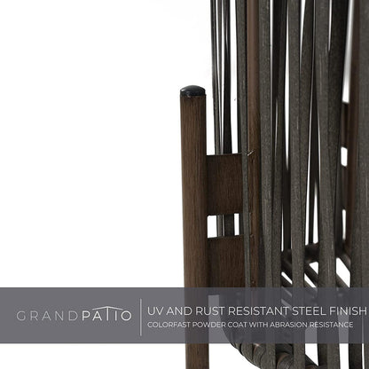 GRAND PATIO 22" Resin Wicker Steel Modern Outdoor Integrated LED Solar Floor Lamp.