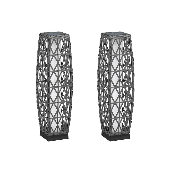 GRAND PATIO Cindy Solar Lamp, Solar-Powered Woven Resin Wicker Floor Lamp