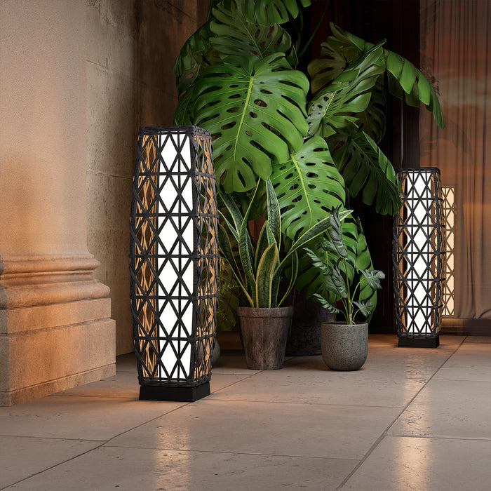 GRAND PATIO Cindy Solar Lamp, Solar-Powered Woven Resin Wicker Floor Lamp