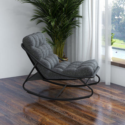 GRAND PATIO Indoor & Outdoor Rocking Chair with Thicken Dark Grey Cushion for Patio, Porch, Garden.