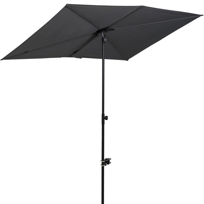 GRAND PATIO JENA 6x4 FT rectangular flat patio market umbrella in black with a sturdy pole and adjustable height.