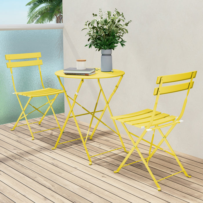 GRAND PATIO Outdoor Premium Steel 3-Piece Foldable Patio Sets