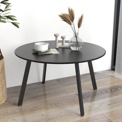 GRAND PATIO Round Steel Patio Coffee Table, Weather Resistant Outdoor Large Side Table