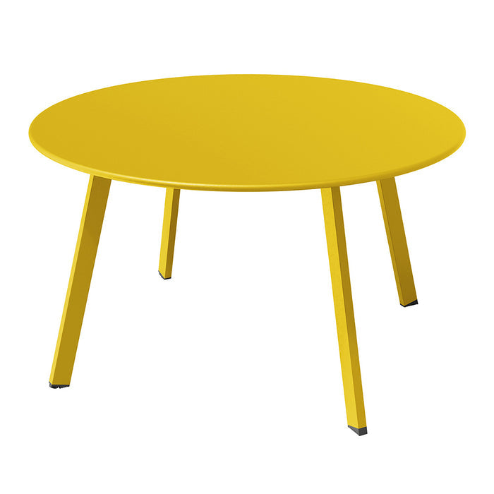 GRAND PATIO Round Steel Patio Coffee Table, Weather Resistant Outdoor Large Side Table