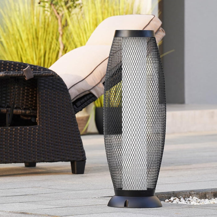 GRAND PATIO Shadow Solar Powered 28"H Floor Lamp, Metal Wire Shade, LED Modern Outdoor Flickering Lantern.