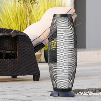 GRAND PATIO Shadow Solar Powered 28"H Floor Lamp, Metal Wire Shade, LED Modern Outdoor Flickering Lantern.