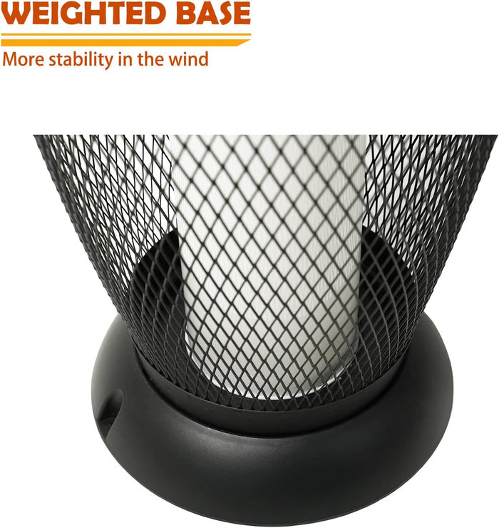GRAND PATIO Shadow Solar Powered 28"H Floor Lamp, Metal Wire Shade, LED Modern Outdoor Flickering Lantern.