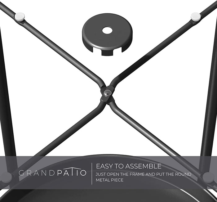 GRAND PATIO Steel Patio Side Table 2-Tier Weather Resistant Outdoor Round End Table