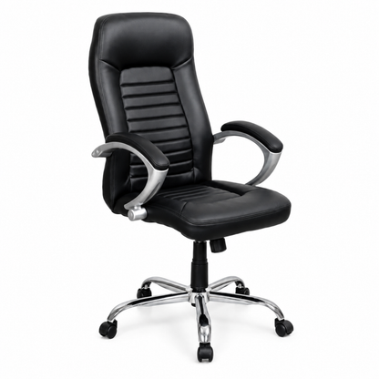 High Back Director Chair with Height Adjustable Chrome Base