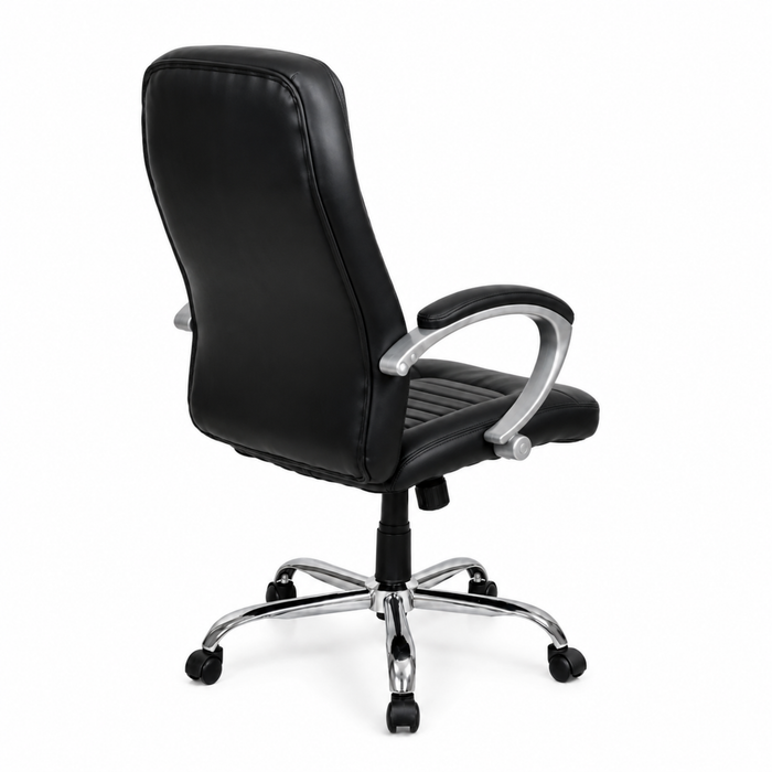 High Back Director Chair with Height Adjustable Chrome Base