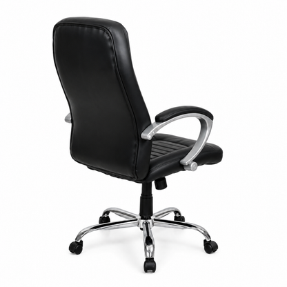 High Back Director Chair with Height Adjustable Chrome Base