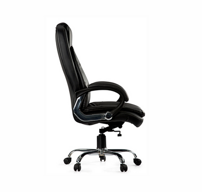 High Back Director Chair with Height Adjustable Chrome Base