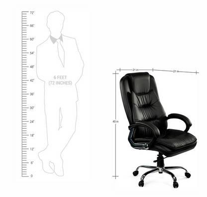 High Back Director Chair with Height Adjustable Chrome Base