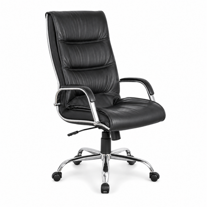 High Back Director Office Chair with Height Adjustable Chrome Base