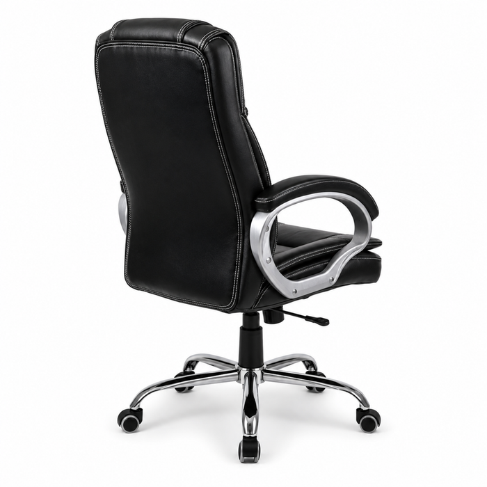 High Back Ergonomic Director Chair with Height Adjustable Chrome Base