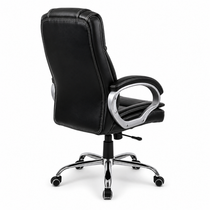 High Back Ergonomic Director Chair with Height Adjustable Chrome Base