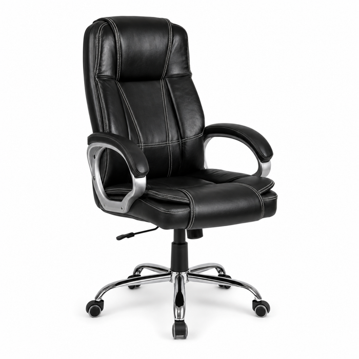 High Back Ergonomic Director Chair with Height Adjustable Chrome Base