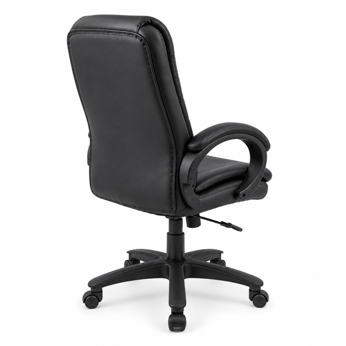 High Back Office Chair with Height Adjustable Nylon Wheels Base