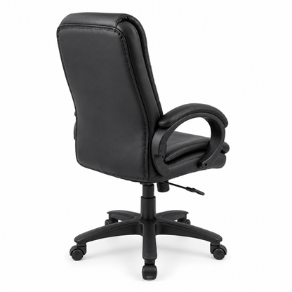 High Back Office Chair with Height Adjustable Nylon Wheels Base