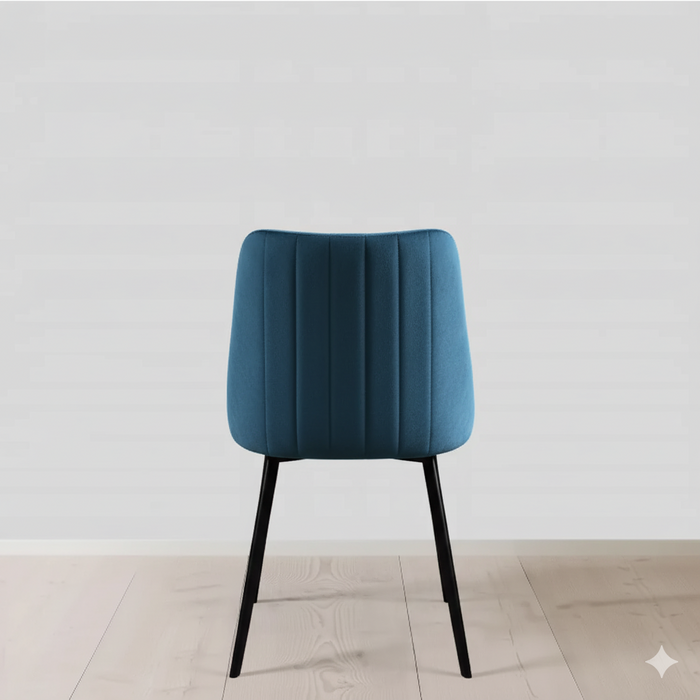 Luxurious Teal Velvet Dining Chair with Black Metal Legs - Stylish & Comfortable Home Furniture