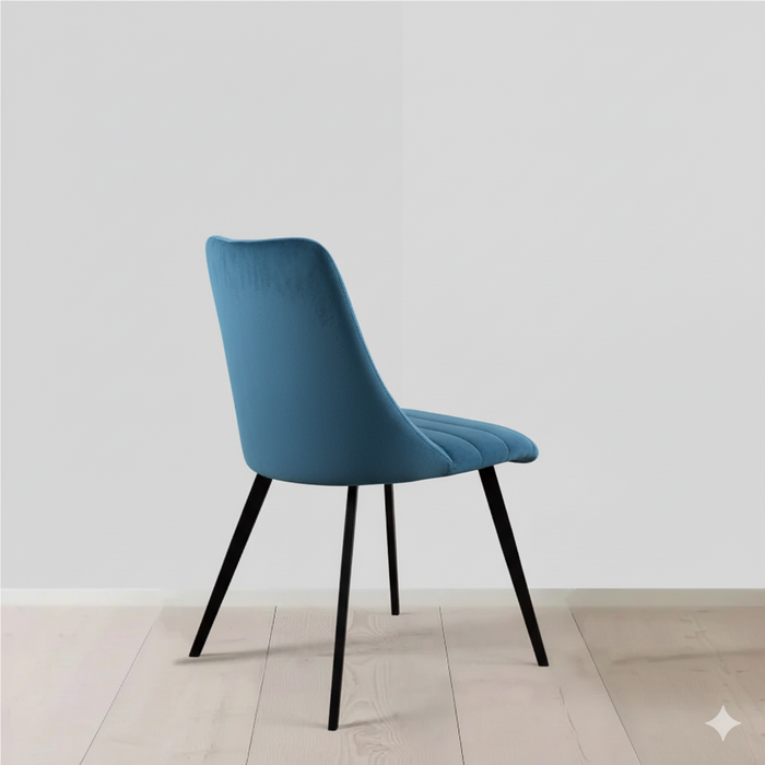 Luxurious Teal Velvet Dining Chair with Black Metal Legs - Stylish & Comfortable Home Furniture