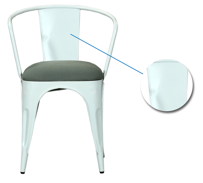 Metal Frame Legs Cushioned Outdoor Chair -