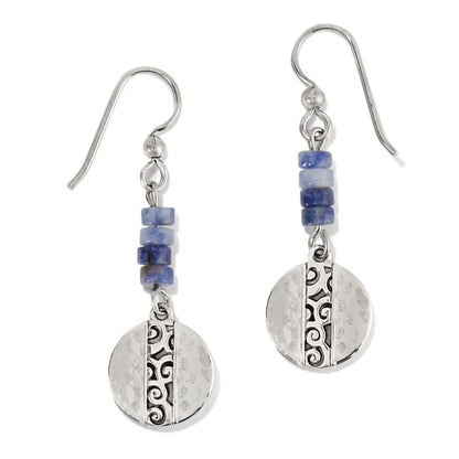 Mingle Shores Beaded Disc French Wire Earrings in silver-blue