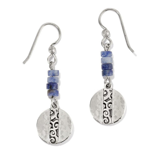Mingle Shores Beaded Disc French Wire Earrings in silver-blue