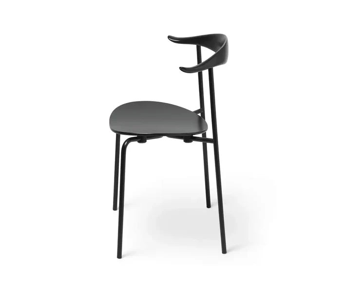 Modern Contemporary Metal Dining Chair for Home, Dining Room, Kitchen, Cafe | Black Finish