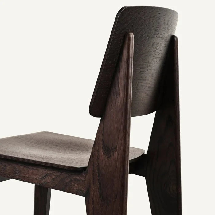 Modern Solid Wood Dining Chair - Ergonomic & Stylish Seating for Home & Kitchen - Durable, Dark Oak Finish