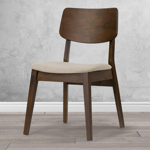 Modern Solid Wood Dining Chair with Fabric Seat - Ergonomic Kitchen & Home Furniture