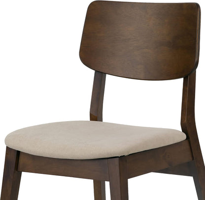 Modern Solid Wood Dining Chair with Fabric Seat - Ergonomic Kitchen & Home Furniture