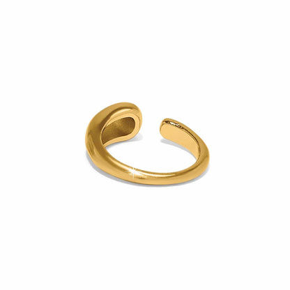 Brighton open band ring with gold-plated tapered design and smooth polished finish on a white background
