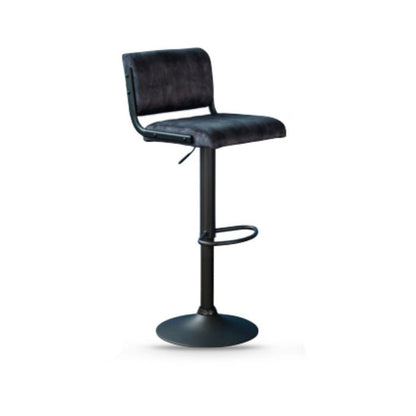 Gray bar stool with black base on a white background