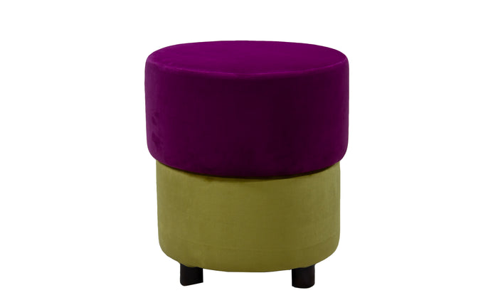 Plush Velvet Dual-Tone Ottoman with Stylish Footrest and Extra Seating for Modern Living Rooms