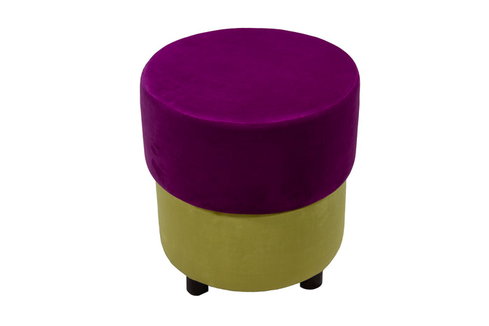 Plush Velvet Dual-Tone Ottoman with Stylish Footrest and Extra Seating for Modern Living Rooms