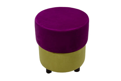 Plush Velvet Dual-Tone Ottoman with Stylish Footrest and Extra Seating for Modern Living Rooms