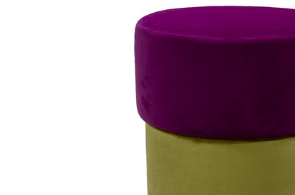 Plush Velvet Dual-Tone Ottoman with Stylish Footrest and Extra Seating for Modern Living Rooms
