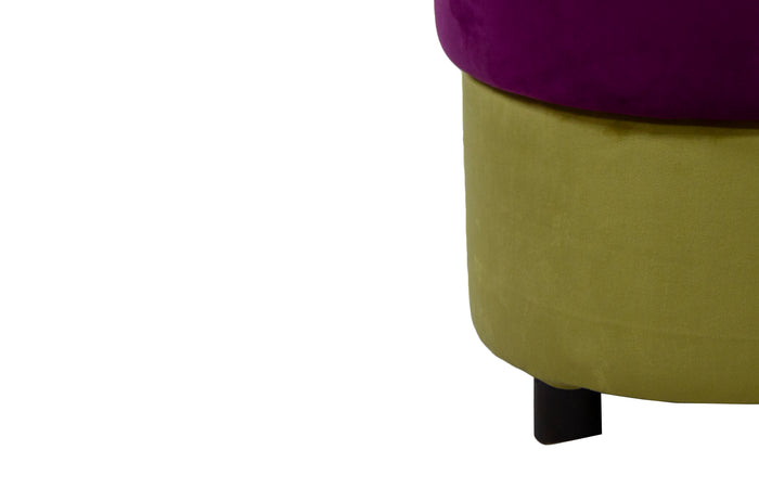 Plush Velvet Dual-Tone Ottoman with Stylish Footrest and Extra Seating for Modern Living Rooms