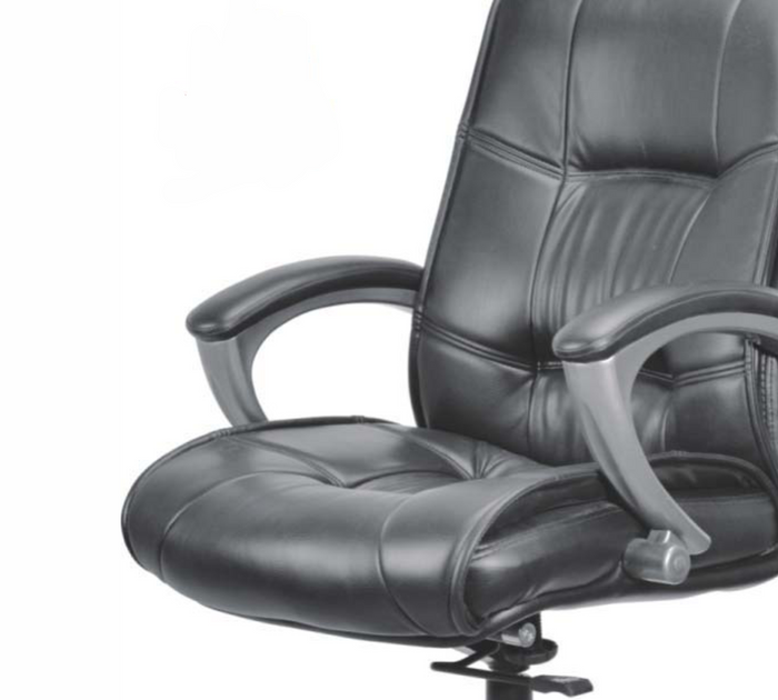 Premium Leatherette Office Chair with Cushioned Seat, Ergonomic Mid Back, Padded Armrests & Smooth Swivel Base