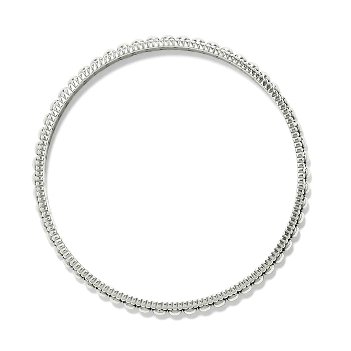 Brighton bangle bracelet with silver-plated beaded texture around the circular band on a white background