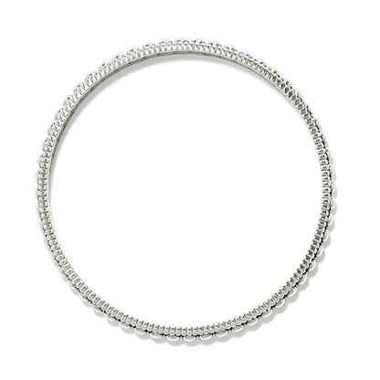 Brighton bangle bracelet with silver-plated beaded texture around the circular band on a white background