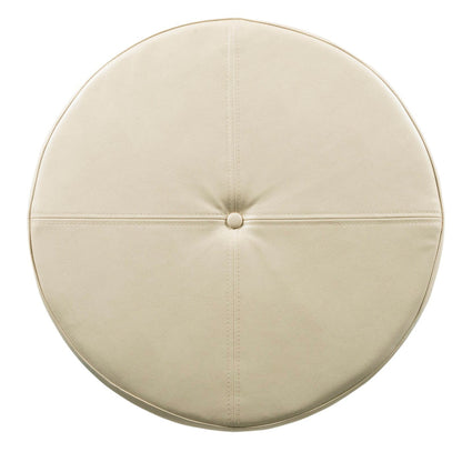 Round Faux Leather Storage Ottoman – Stylish & Versatile Home Furniture Accent