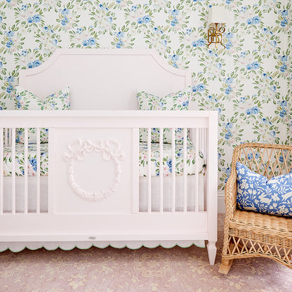Scallop Crib Skirt in Garden Green - Caitlin Wilson Design
