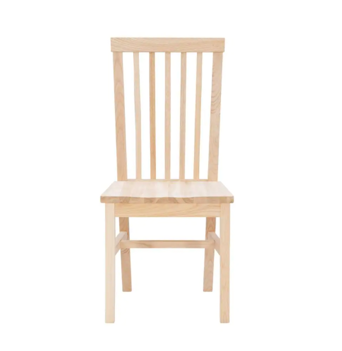 Solid Wood Dining Chair - Classic Vertical Slat Back Kitchen & Home Furniture