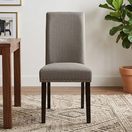 Solid Wooden Frame Legs Base Fabric Dining Chair